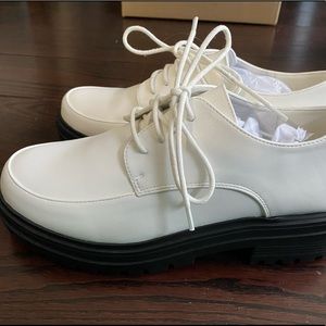 White Lace-Up Oxford Shoes